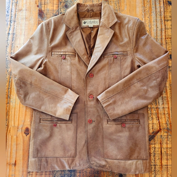 🔥HOST PICK 🐮COLUMBIA vintage leather jacket for men - Picture 1 of 12